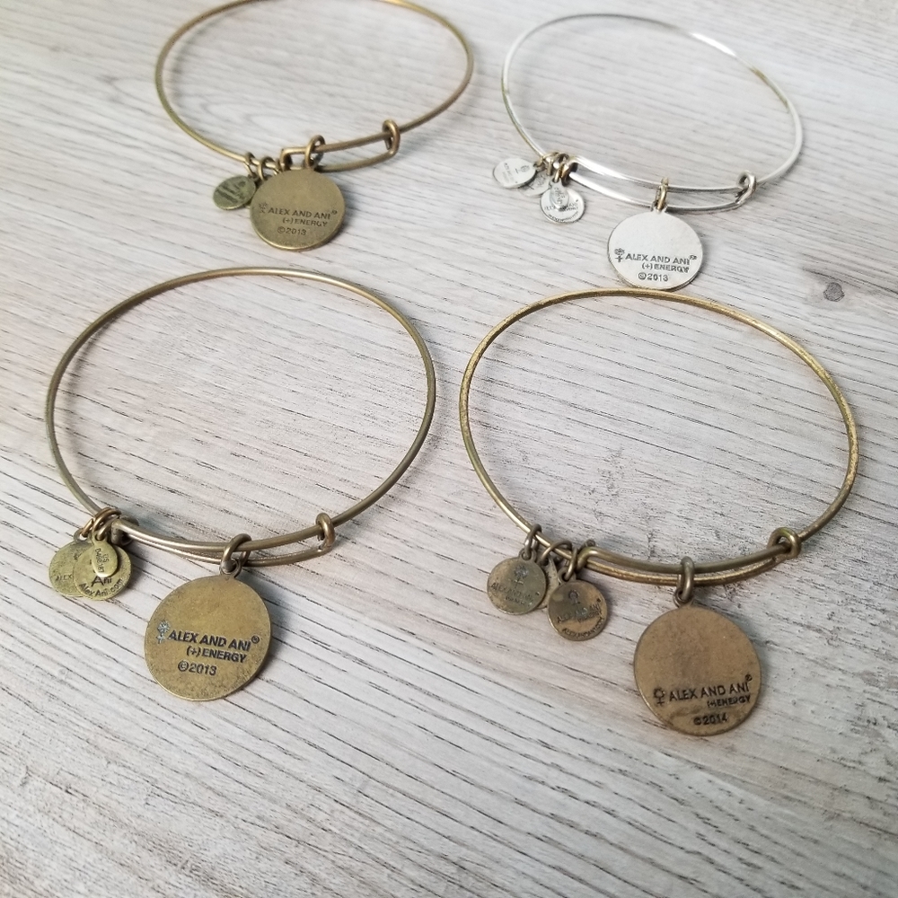 Alex And Ani M Initial Bundle Of 4 Bracelets - image 5
